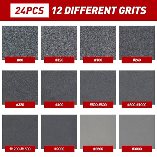 Pukamam 24 Pcs Sanding Sponge 500-600 Grit, Washable & Reusable Sanding Blocks for Wood, Metal, Drywall, Glazing, Wet Dry Sandpaper for Smooth Finishing - Image 3