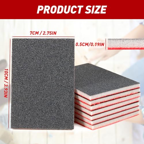 Pukamam 24 Pcs Sanding Sponge 500-600 Grit, Washable & Reusable Sanding Blocks for Wood, Metal, Drywall, Glazing, Wet Dry Sandpaper for Smooth Finishing - Image 2
