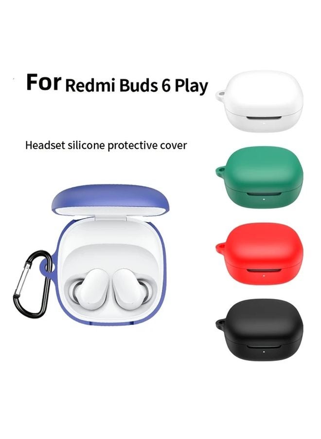 White Free Hook Protective Case For Redmi Buds6 Play Wireless Earbuds - Image 2