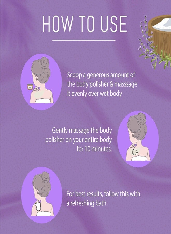 RYLLZ ESSENTIALS Bulgarian Lavender Body Scrub & Polisher | with AHA, Epsom Salt, Kojic Acid, Niacinamide & Glycolic Acid | for Dead Skin Cells, Ingrown Hair & Skin Feeling Smoother/Polished | 200 ml - Image 5