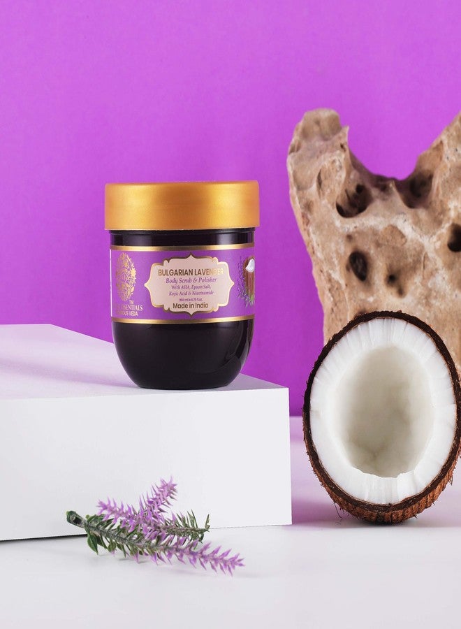 RYLLZ ESSENTIALS Bulgarian Lavender Body Scrub & Polisher | with AHA, Epsom Salt, Kojic Acid, Niacinamide & Glycolic Acid | for Dead Skin Cells, Ingrown Hair & Skin Feeling Smoother/Polished | 200 ml - Image 2