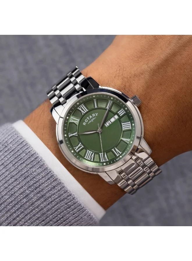 Rotary  Rotary Men's Heritage Stainless Steel Bracelet Watch - RGB10023/24 for Men | Best Price UAE