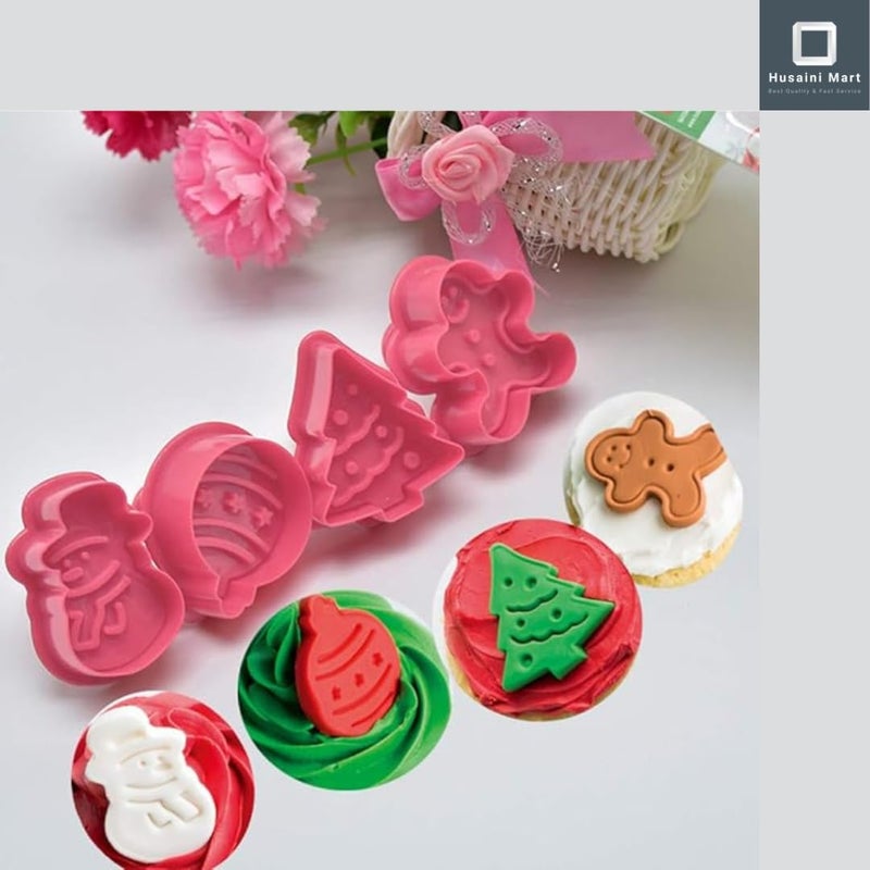 Husaini Mart HUSAINI MART Christmas Cookie Cutter Set of 2 6 Stainless Steel Cookie Cutters and 4 Cookie Cutter Santa Claus SnowmanSanta Claus Head Tree StockingDeer for Holiday Baking Xmas Biscuit Cutter  - Image 5