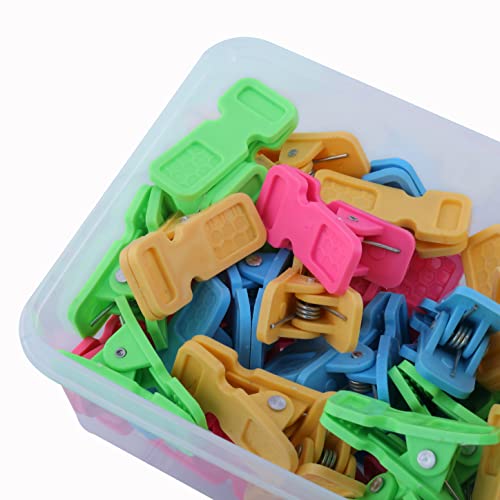 WEWEL® Rainbow 40 Pcs with Storage Box Heavy Quality Rust Free Plastic Clothes Pegs: Clips for Hanging Cloth Ideal for Drying, Hangers, Ropes, Towels, and Clip Comes with Storage Box (Multicolor) - Image 1