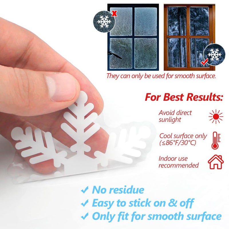 LUDILO 135Pcs Christmas Window Clings Snowflakes Window Decals Static Window Stickers for Christmas Decorations Windows DÃ©cor Ornaments Xmas Party Supplies Thanksgiving Party DÃ©cor - Image 5