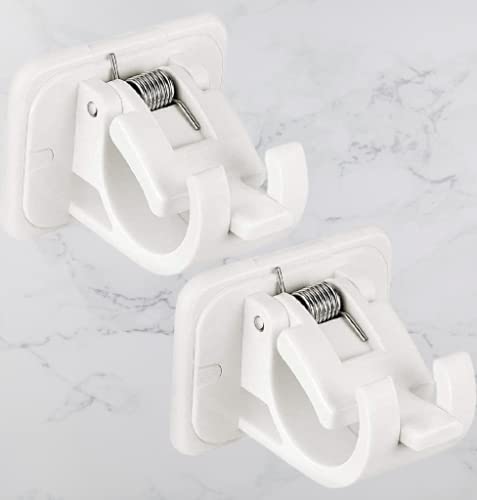 TRENDBIT TRENDBIT SelfAdhesive Curtain Rod Bracket Drapery Hook Holders Fixing Rod Holder Curtain Pole Wall Brackets Towel Rod Hooks for Home Bathroom and Hotel Use 2 pcs - Image 1
