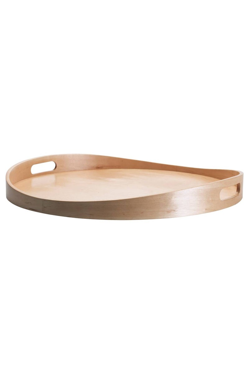 Skala Round Birch Tray With Handles – 44 Cm, Lightweight, Durable & Easy To Carry For Serving - Image 1