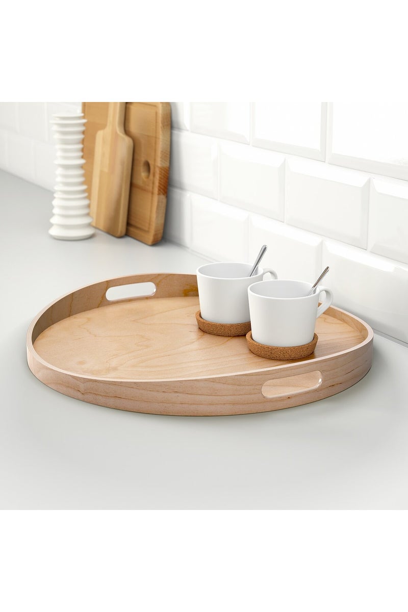 Skala Round Birch Tray With Handles – 44 Cm, Lightweight, Durable & Easy To Carry For Serving - Image 2