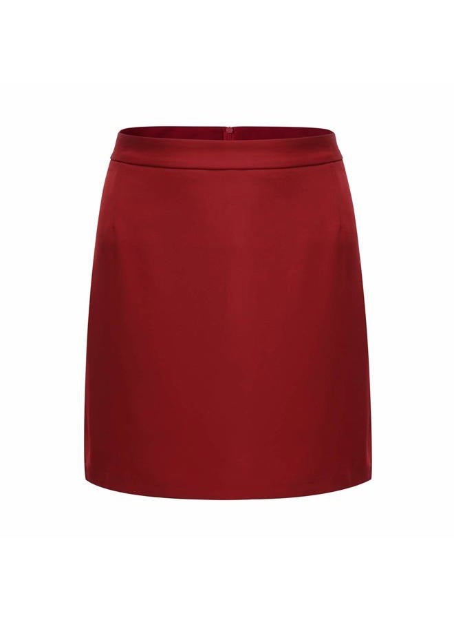 YUNCLOS Women's 2 Piece Business Skirt Suit Set Office Lady Slim Fit Blazer and Skirt, Blazer and Skirt-red, XS - Image 5