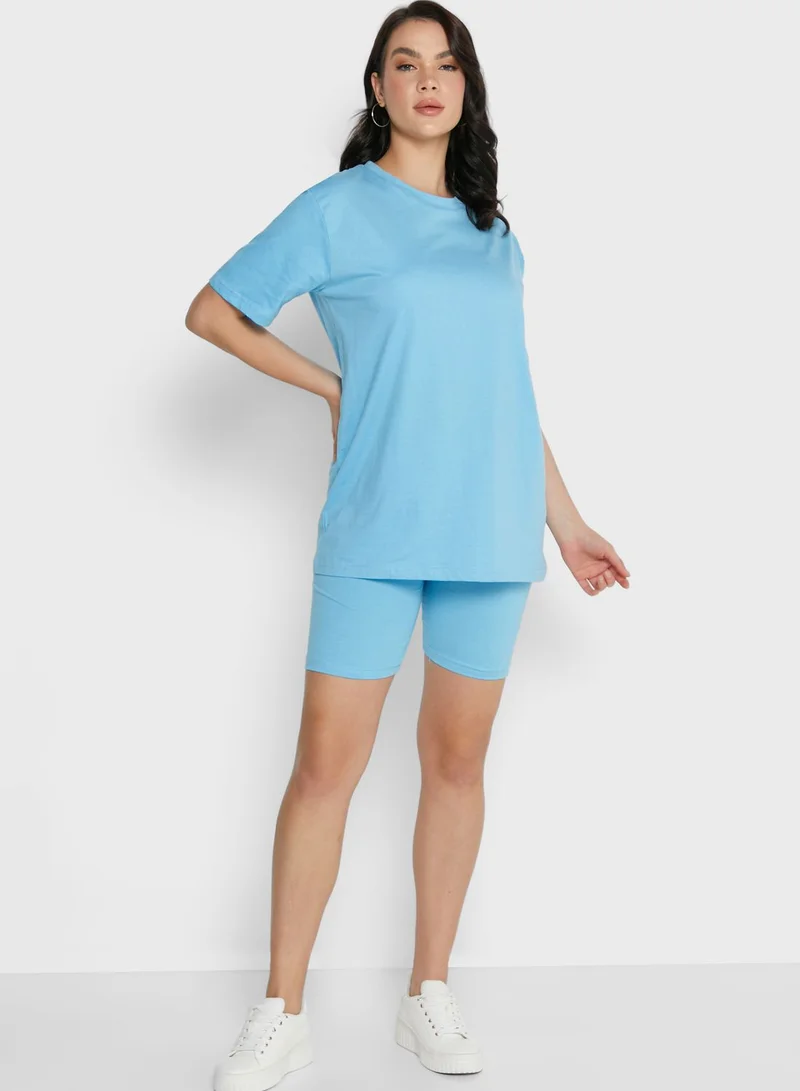 Ginger Basics Oversized T-Shirt & Cycling Shorts Set