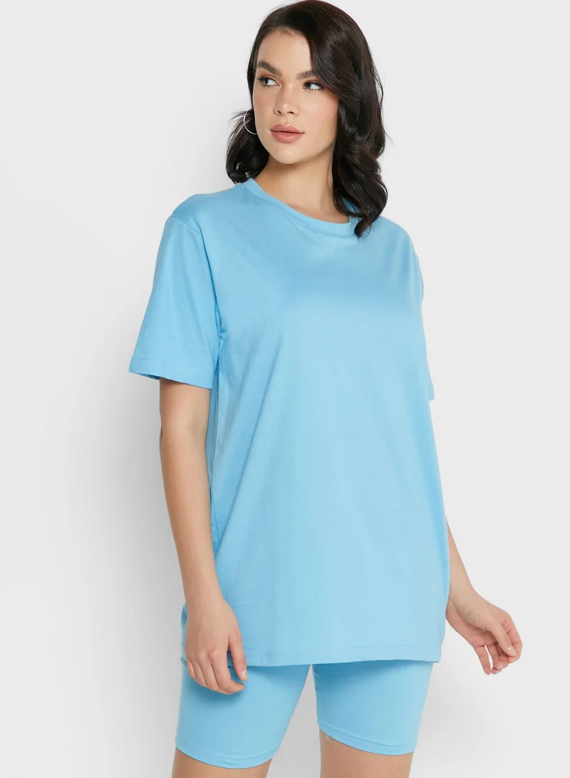 Ginger Basics Oversized T-Shirt & Cycling Shorts Set