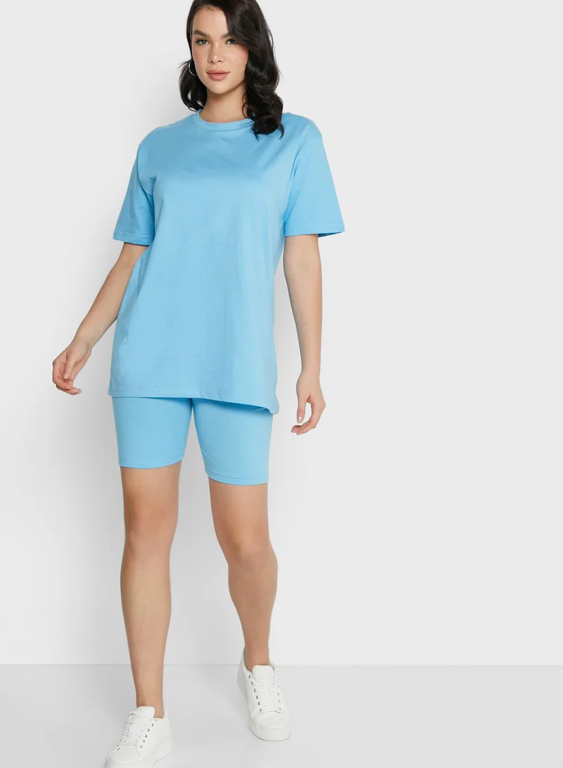 Ginger Basics Oversized T-Shirt & Cycling Shorts Set