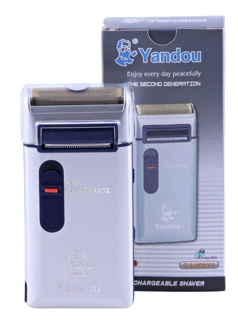 YANDOU Rechargeable Mini Electric Shaver Silver - Image 3