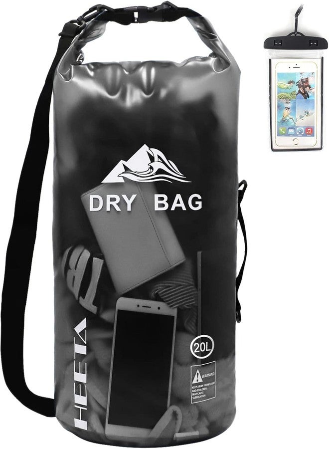 Delzon حقيبة ديلزون الجافة المقاومة للماء، خفيفة الوزن، حقيبة كتف واحدة للتخزين الجاف، مناسبة للسفر والسباحة وركوب القوارب والتجديف، شفافة - سوداء (15 لترًا) - Image 5