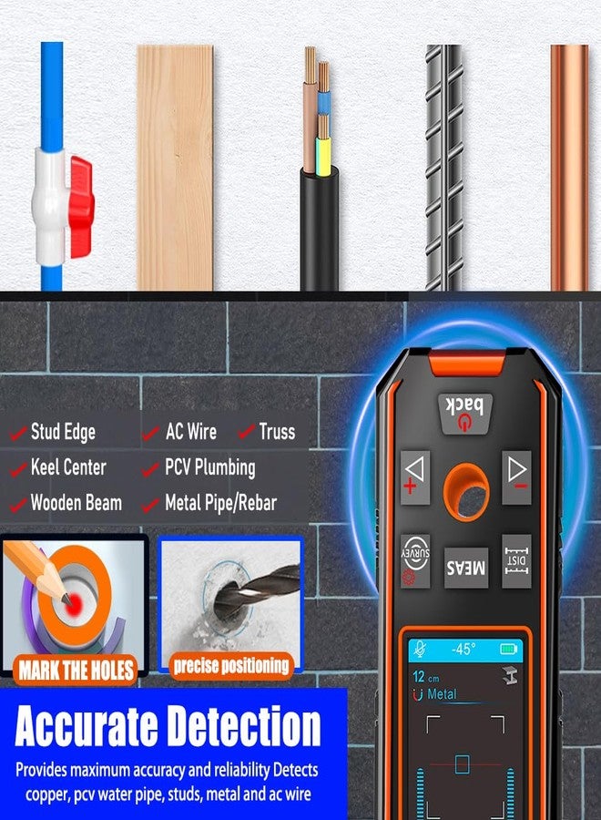 NOYAFA Stud Finder Wall- 3 in 1 Finder Wall Scanner for Testing Behind Walls Wood AC Wire Metal Studs Joist Pipe with Upgraded Smart sensors, high-Definition LCD Display and Audible Alarms. (NF-513). - Image 5