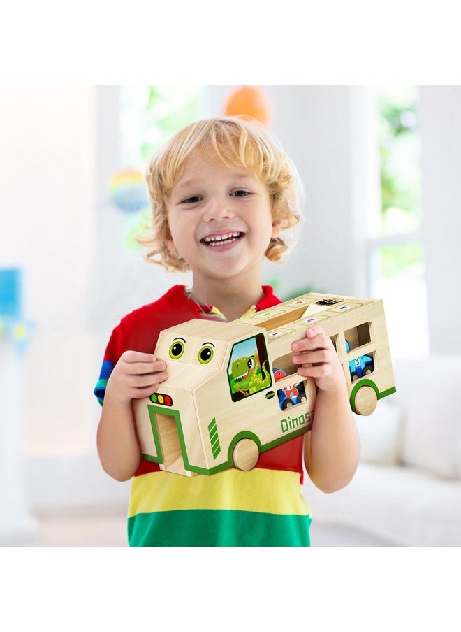GJZZ GJZZ Wooden Dinosaur Truck & 10 Magnetic Wooden Dinosaur Train Set | Montessori STEM Toys for Kids 2-5 Years | Toddler Learning Toys, Birthday Gifts for Boys and Girls  - Image 5