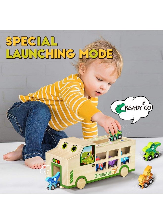 GJZZ GJZZ Wooden Dinosaur Truck & 10 Magnetic Wooden Dinosaur Train Set | Montessori STEM Toys for Kids 2-5 Years | Toddler Learning Toys, Birthday Gifts for Boys and Girls  - Image 4