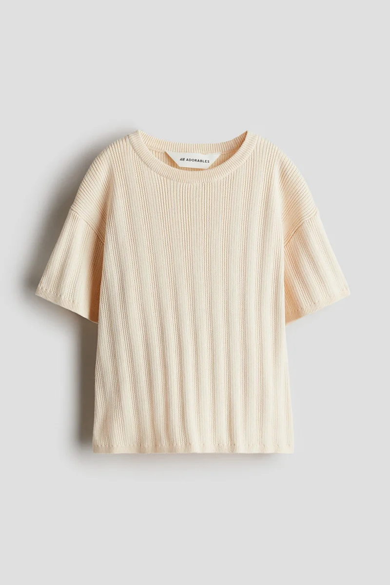 H&M Rib-knit cotton T-shirt