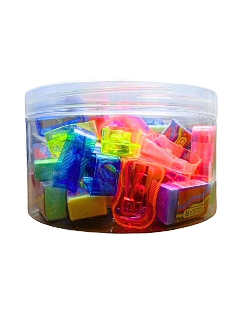 Terabyte Eraser And Sharpners Mix Assorted Colors 48pcs  - Image 2