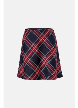 Tchibo Women Pull On Plaid Mini Skirts, Red Combo  - Image 2