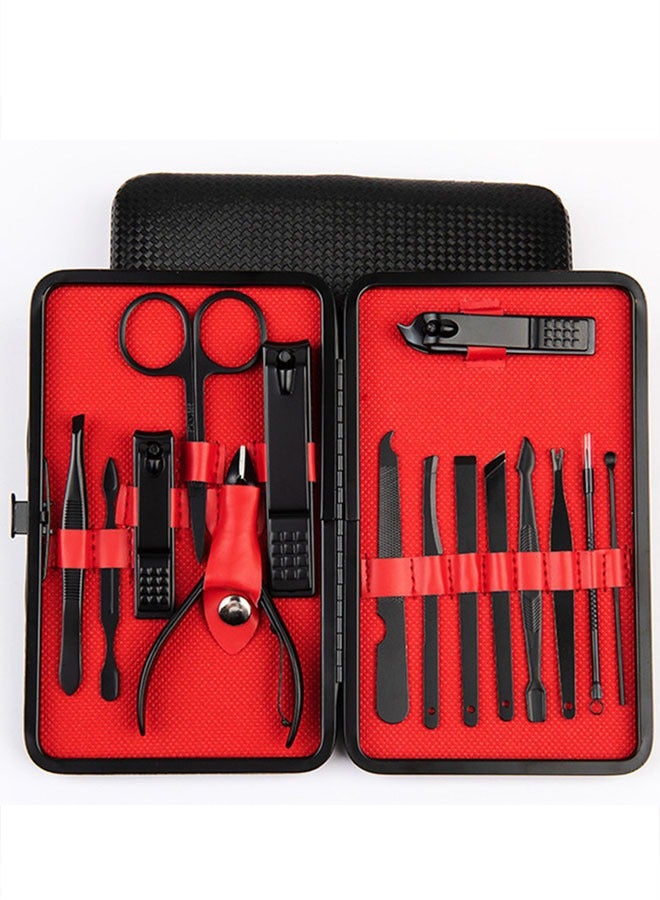 15 In 1 Professional Nail Cutter Manicure Set Black - Image 1