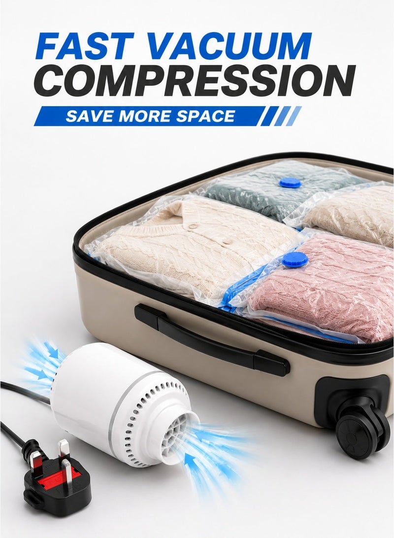 Arabayt Electric Vacuum Pump Portable Space-Saving Vacuum Compression Air Pump Large Size 38mm for Storing Clothes Bedding Travel Items Everyday Use Home Outdoor - Image 1