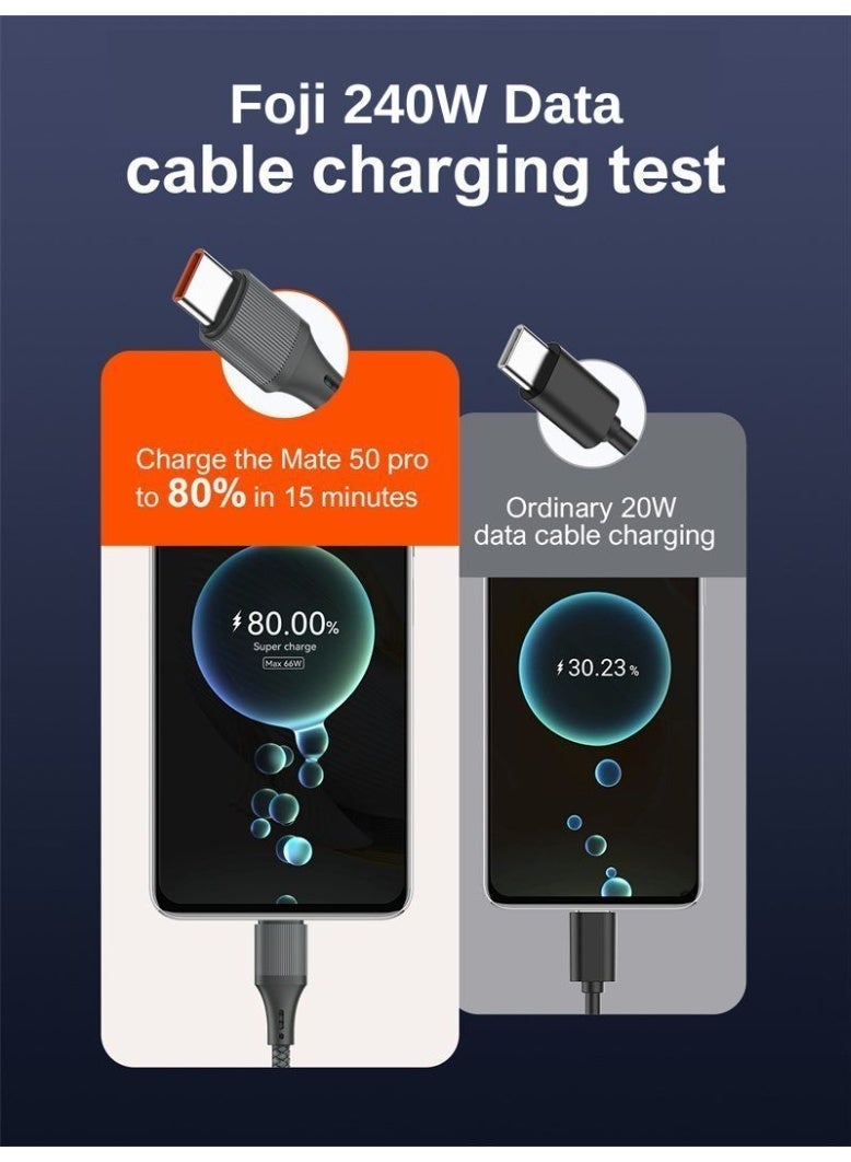 فوجي كابل شحن USB 3 في 1، شحن سريع 100 واط، تصميم مضفر مقاوم للانحناء، غلاف معدني، محرك فوجي توربو - Image 4