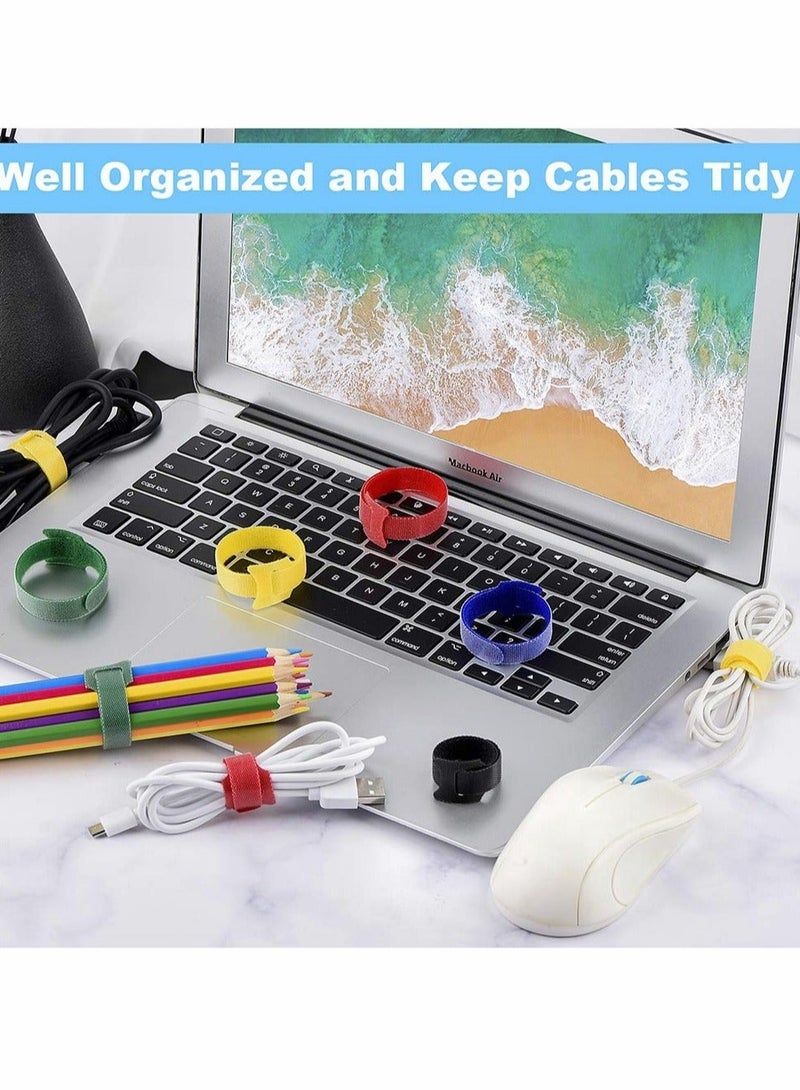 100PCS Reusable Cable Zip Ties cord ties Multi Purpose Hook Loop cable management Adjustable Multicoloured Cords Organizer - Image 5