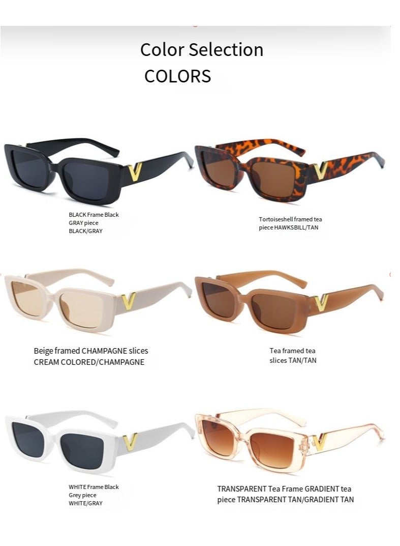 general Women's and men's small rectangular sunglasses retro fashion Y2K rectangular sunglasses small frame Korean sunglasses - Image 5