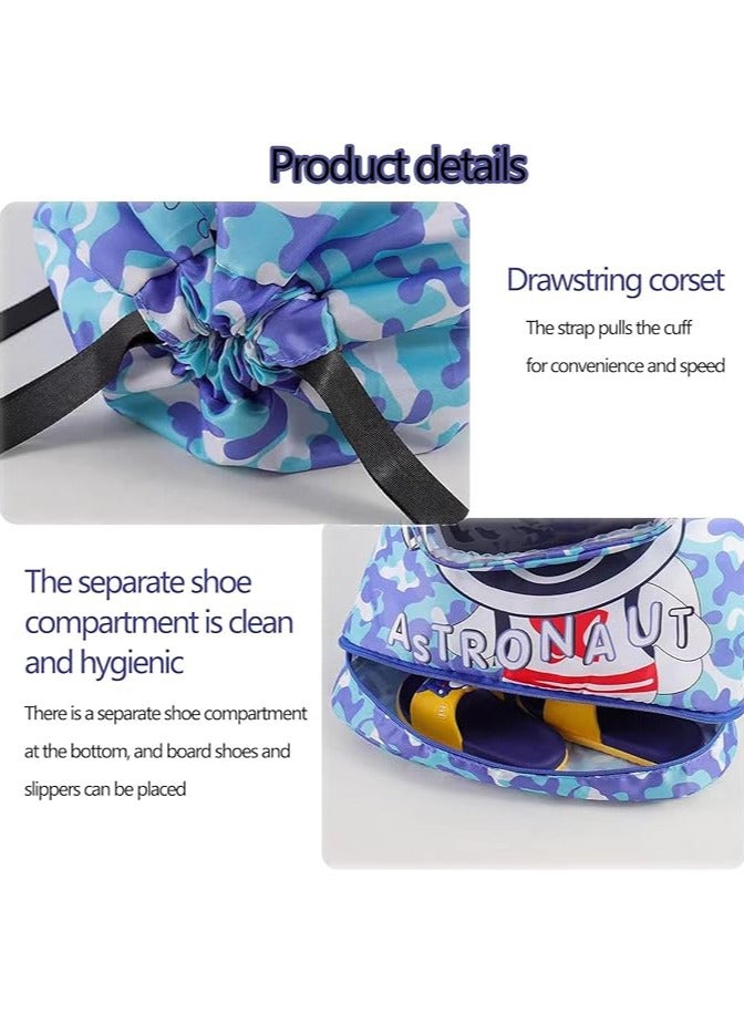 AUTOYSUR 2 Pack Swimming Backpack for Kids Dry and Wet Separation Waterproof Storage Bag Portable Drawstring Backpack for Gym Sports Beach Pool Gear Bag - Image 4