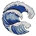 EMBRO BOF Majestic Ocean Wave Patch 3 inches Cool Blue Waters Patch Embroidered Summer Beach Iron On Patches for Hats - Image 2