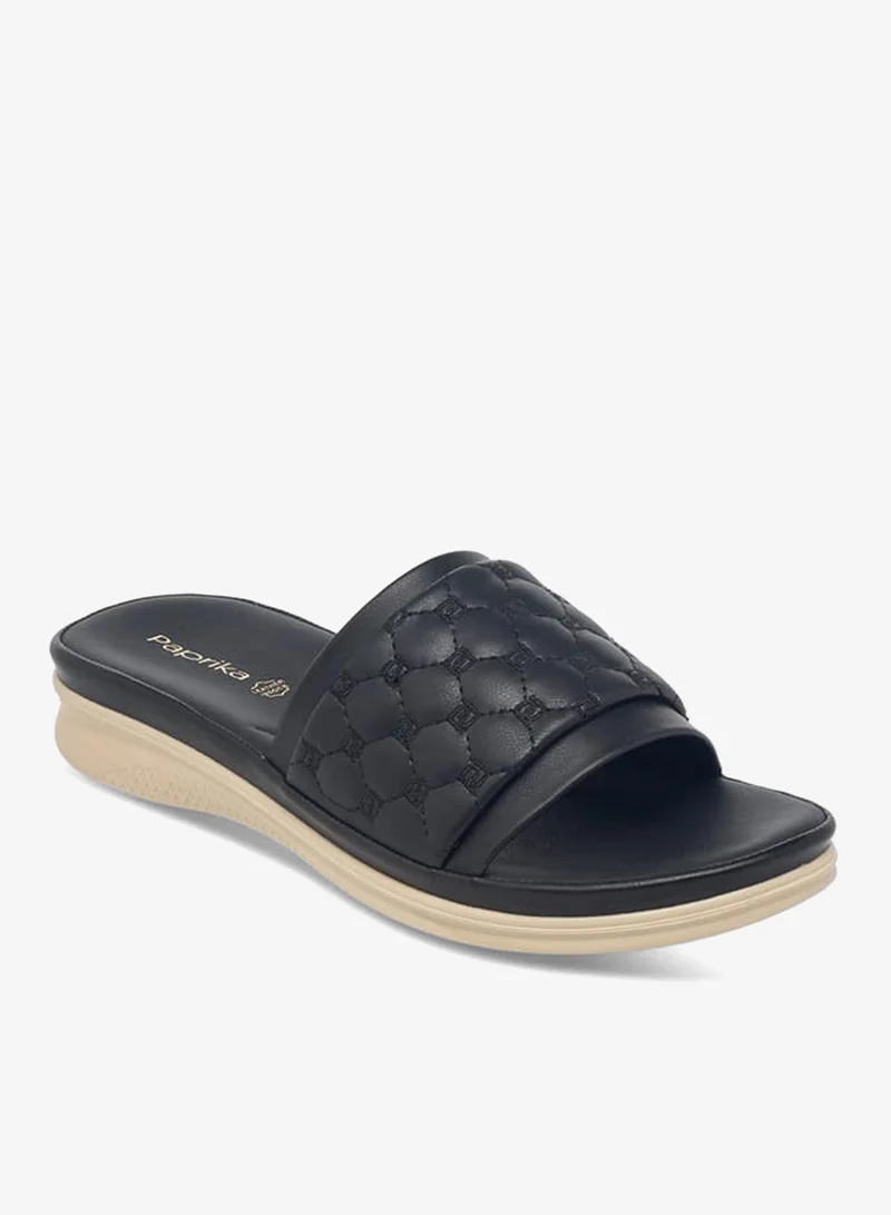 Paprika Women's Monogram Quilted Slip-On Sandals