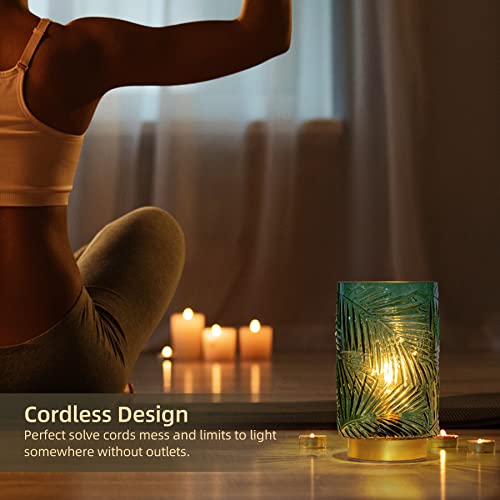 MJ PREMIER Battery Operated Table Lamp, Cordless Lamps for Home Décor, Nightlight with LED Bulb with Timer for Living Room Bedroom Tabletop Entryway Centerpiece Gift(S Green) - Image 4