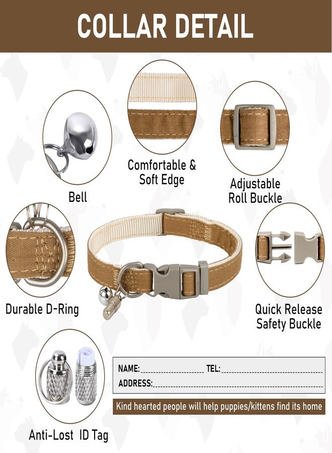 GAMUDA Small Pet Harness Collar and Leash Set, Step in No Chock No Pull Linen Fabric Soft Mesh Dog Vest Harnesses Reflective for Dogs Puppy Cats Kitten Rabbit (Brown, XS) - Image 5