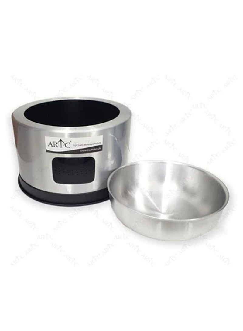 ARTC طبق بوفيه فضي مع غطاء زجاجي من ARTC - Image 3