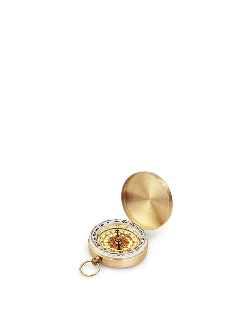 SYOSI - Classic Pocket Style Camping Old Fashioned Copper Compass - Image 1