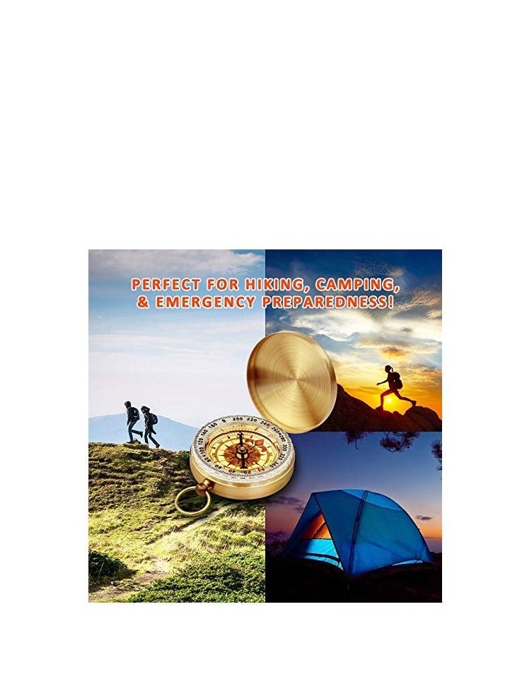 SYOSI - Classic Pocket Style Camping Old Fashioned Copper Compass - Image 1