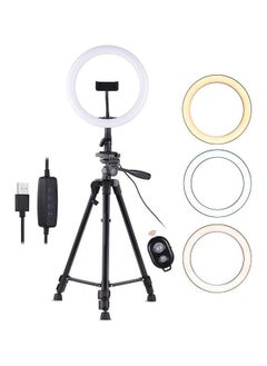 Generic Dimmable 10-Inch LED Ring Light With Tripod Stand White/Black/Gold  - Image 2