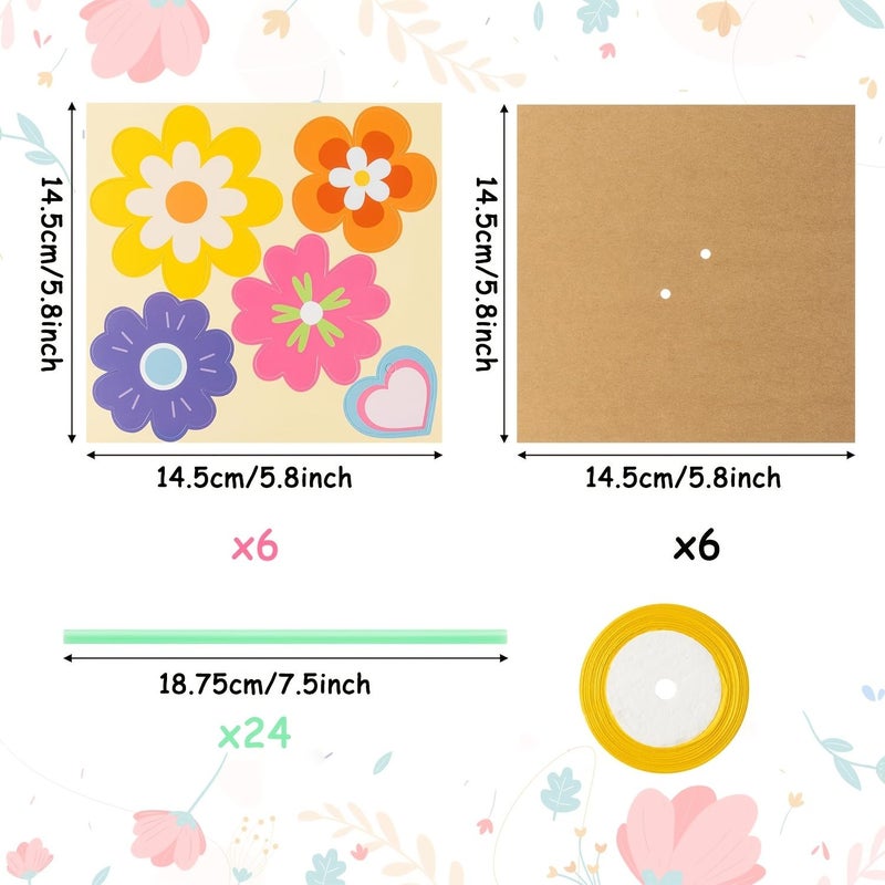 24 Pcs DIY Sunflower Bouquet Craft Kit With Paper Flowers Cards Labels And Ribbon Suitable For Mother's Day Father's Day Teacher Gifts Spring Weddings Party Decorations Flower Making Supplies - Image 2