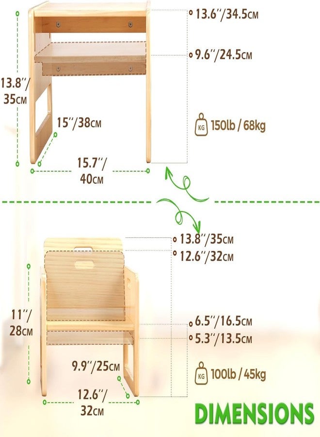 FUNLIO Montessori Weaning Table and Chair Set for Toddlers Age 1-3, Height Adjustable Toddler Table and Chair Set, Cube Kids Table Chair for Reading/Eating/Playing, Easy to Assemble, CPC Certified - Image 5
