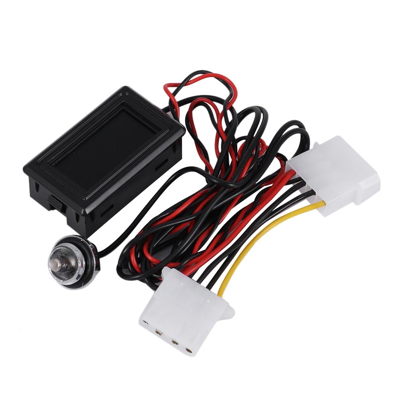 2pcs Digital Pointer Temperature Detector 4 Pin Power Plug PC Water Cooling 5V-24V (Black) - Image 2