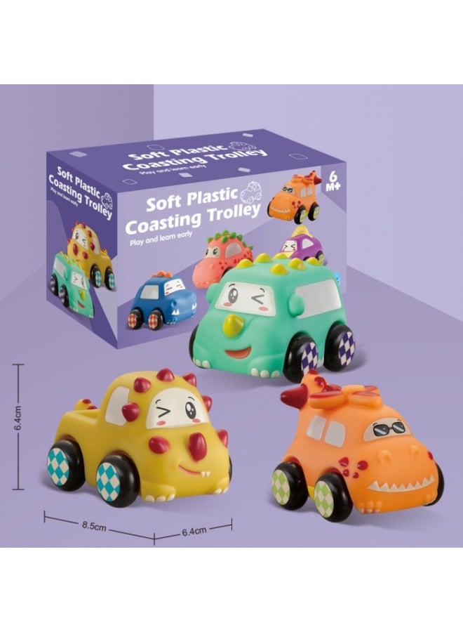 Children's Soft Rubber Variables Building Blocks Car Dinosaur Pair Puzzle Pair Bath Grasping Toy-Color:1119 - Image 2