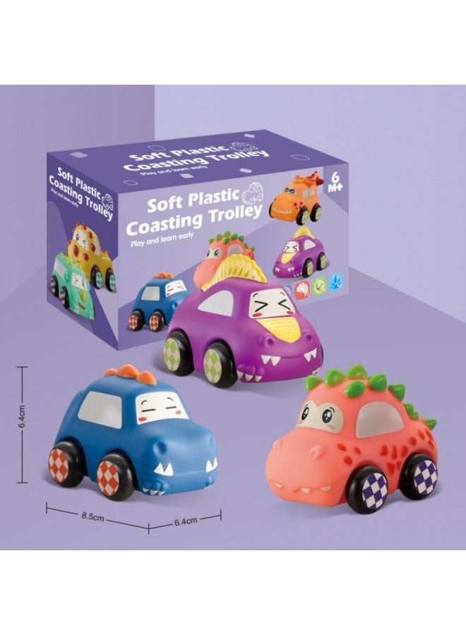 Children's Soft Rubber Variables Building Blocks Car Dinosaur Pair Puzzle Pair Bath Grasping Toy-Color:1119 - Image 1
