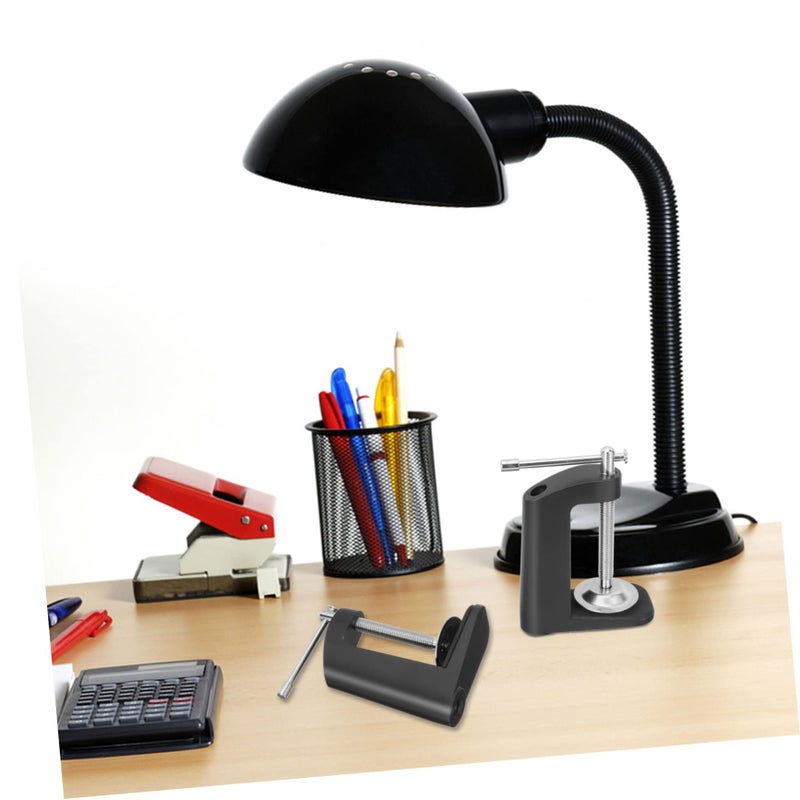 Black Metal Clamp Holder for Desk Lamp Microphone and Lighting Easy Install Positioning Screw - Image 5
