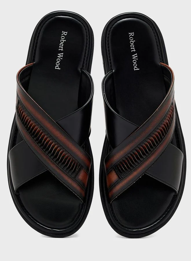 Robert Wood Cross Strap Sandals