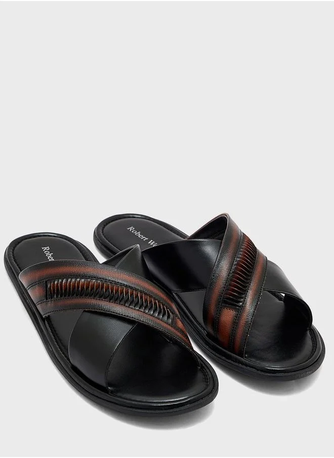 Robert Wood Cross Strap Sandals