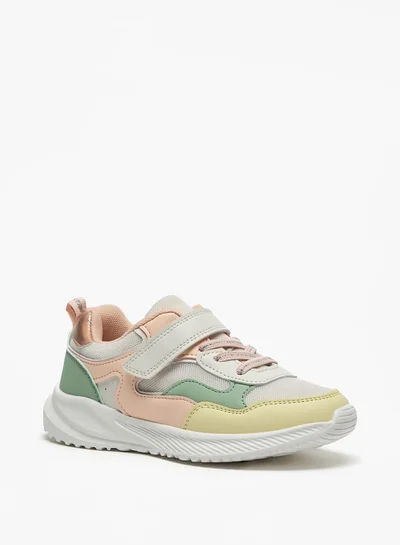 Flora Bella By Shoexpress Colourblock Sneakers with Hook and Loop Closure