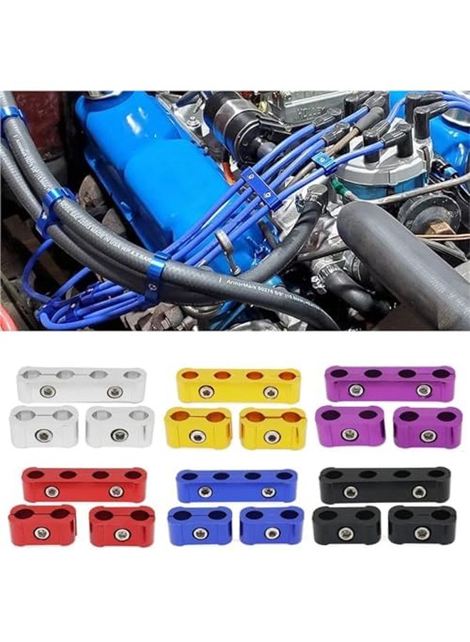 Silver Car Spark Plug Cable Clip Set 8MM 9MM 10MM Wire Clamp Separator Organizer - Image 3