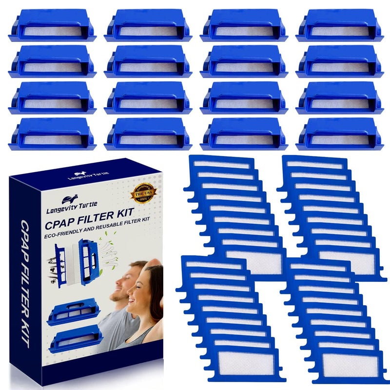 Longevity Turtle 52Pcs CPAP Filters Compatible with Dream Station CPAP Machine Replacement Filter Kit Includes 16 Pollen Filter and 36 Disposable UltraFine Filters CPAP Supplies - Image 3