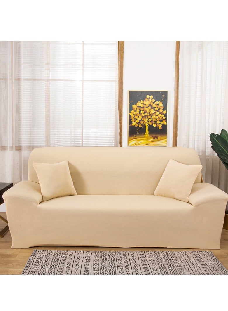 DUNISO Sofa cover, elastic sofa protective cover, anti slip furniture cover, anti fouling and wear resistant, suitable for all seasons, suitable for two seater sofas, 145 to 185cm，beige - Image 1